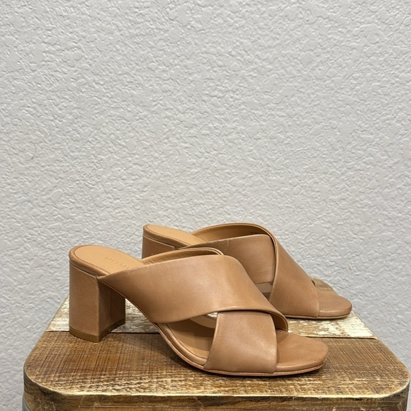 Nisolo Carina Almond Leather Cross Strap Mule Size 7 - Picture 3 of 7
